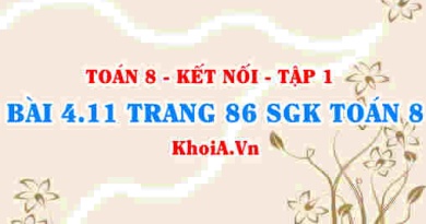 Bài 4.11 trang 86 SGK Toán 8 tập 1 Kết nối tri thức
